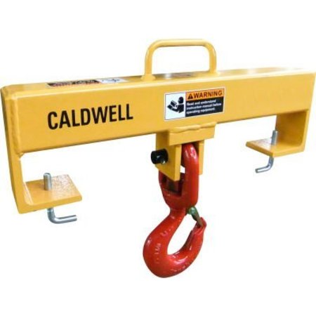 CALDWELL GROUP. Lif-Truc Fork Lift Beam, Double Fork, Single Swivel Hook, 10, 000lb., 24in Dim A Size 10S-5-24